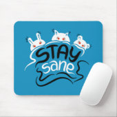 Blijf Sane Funny Madness Typografie Muismat (Met muis)