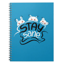 Blijf Sane Funny Madness Typografie Notitieboek