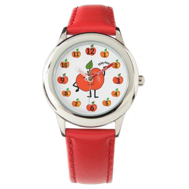 Blijf sappig – Mooie rode appel Horloge (Voorkant)