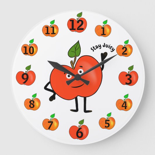Blijf sappig – Mooie rode appel wandklok (Voorkant)