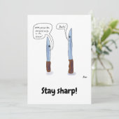 Blijf scherp wenskaart feestdagenkaart (Staand voorkant)