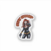 Blijf Scherp - Zwarte Weduwe Sticker (Voorkant)