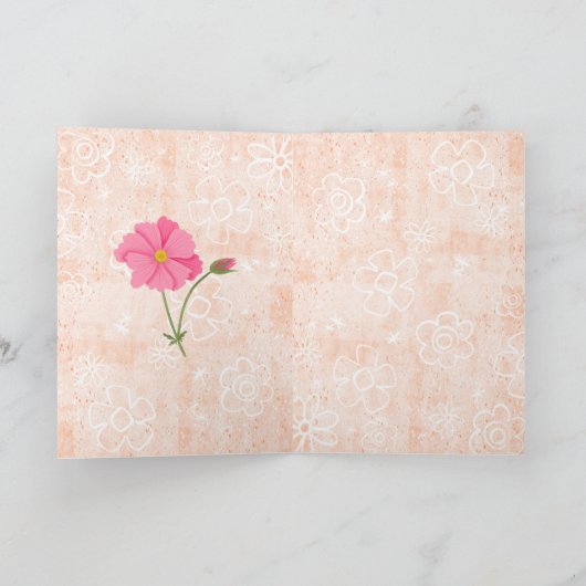 Blijf schijnen! Aanmoediging van de perzikbloement Kaart (Binnen)