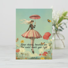 Blijf Schijnen Whimsical Meisje Wenskaart
