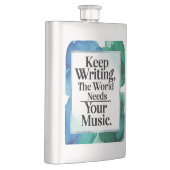 Blijf schrijven, de wereld heeft je muziek nodig flacon (Rechts)
