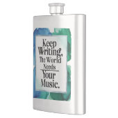Blijf schrijven, de wereld heeft je muziek nodig flacon (Links)