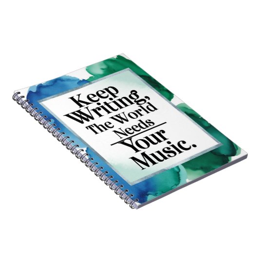 Blijf schrijven. De wereld heeft jouw muziek nodig Notitieboek (Rechterzijde)