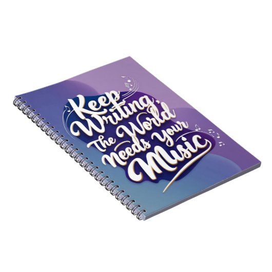 Blijf schrijven. De wereld heeft uw muziek nodig o Notitieboek (Rechterzijde)