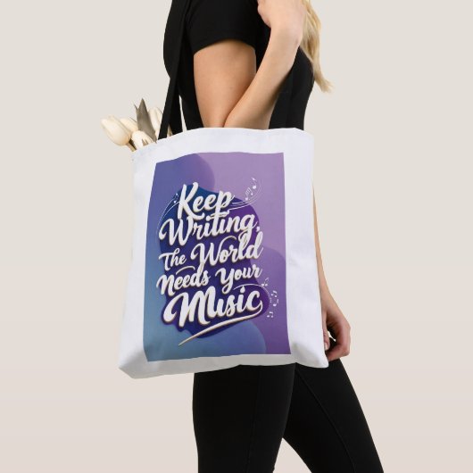Blijf schrijven. De wereld heeft uw muziek nodig o Tote Bag (Dichtbij)