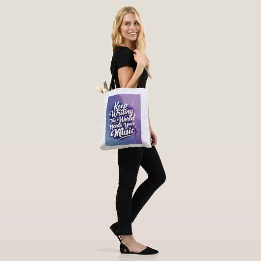 Blijf schrijven. De wereld heeft uw muziek nodig o Tote Bag (Op model)