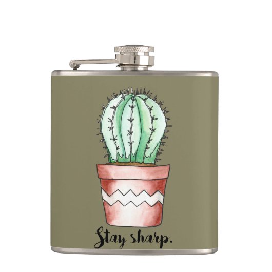 Blijf Sharp Cactus Heupfles (Voorkant)