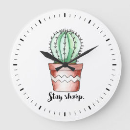 Blijf Sharp Cactus wandklok