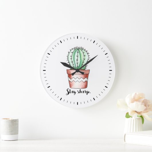 Blijf Sharp Cactus wandklok (Huis)
