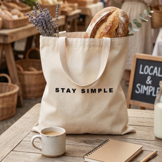 Blijf Simpel Tote Tas | Minimaal Esthetisch