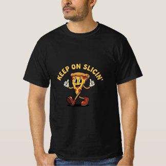 Blijf Slicen – Retro Pizza Motivatie T-shirt