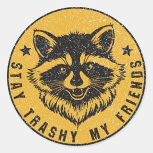 Blijf Smerig Mijn Vrienden Wasbeer Embleem Ronde Sticker
