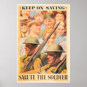 Blijf sparen. Vertegenwoordiging van Brits poster