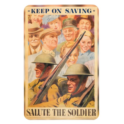 Blijf sparen. Vertegenwoordiging van Brits poster  Magneet (Verticaal)