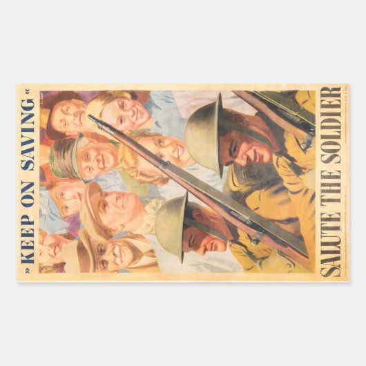 Blijf sparen. Vertegenwoordiging van Brits poster  Rechthoekige Sticker (Voorkant)