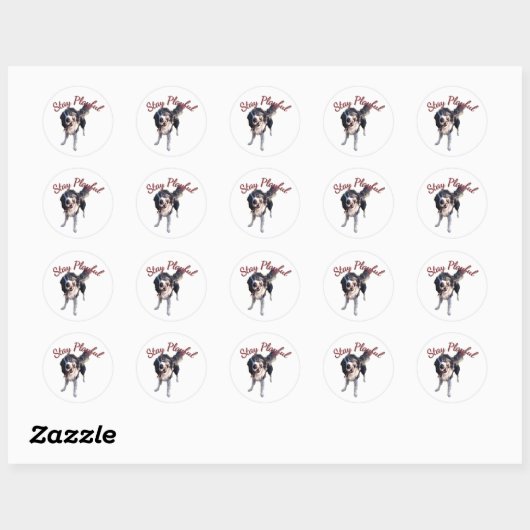 Blijf Speelse Hond Sticker (Vel)