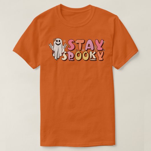 Blijf spoky Cute Ghost Funny Halloween Costuum voo T-shirt (Design voorkant)