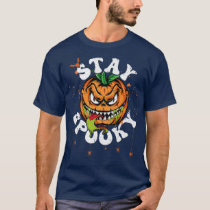 Blijf spoky Halloween Scary Horror Monster Pumpkin T-shirt