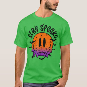 Blijf spoky Season Smile Face Happy Halloween Pomp T-shirt