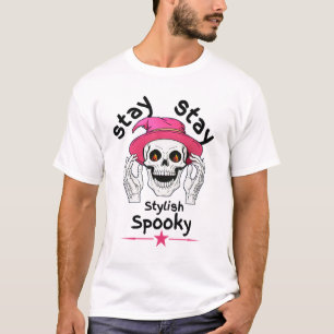 Blijf Spooky Blijf stijlvol vet skelet T-shirt