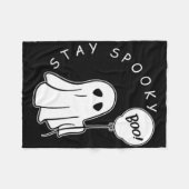 Blijf Spooky Boo Schattigee Ghost Halloween Spooky Fleece Deken (Voorkant (Horizontaal))