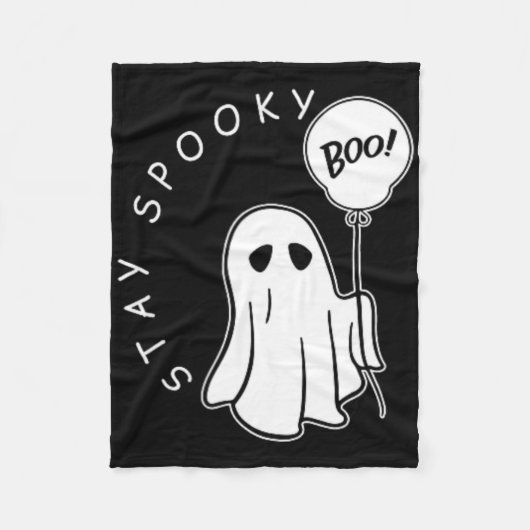 Blijf Spooky Boo Schattigee Ghost Halloween Spooky Fleece Deken (Voorkant)