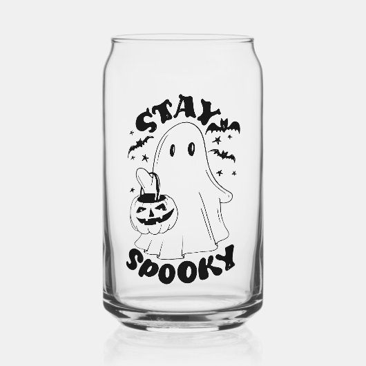 Blijf Spooky Ghost Blikvorm Glas (Voorkant)