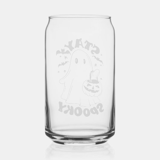 Blijf Spooky Ghost Blikvorm Glas (Achterkant)