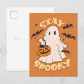 Blijf Spooky Ghost Briefkaart (Voorkant / Achterkant)