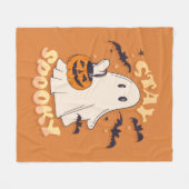 Blijf Spooky Ghost Fleece Deken (Voorkant (Horizontaal))
