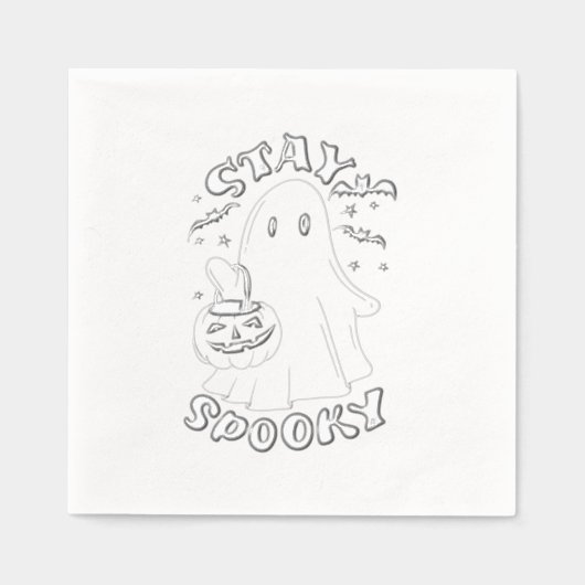 Blijf Spooky Ghost Folie Servetten (Voorkant)