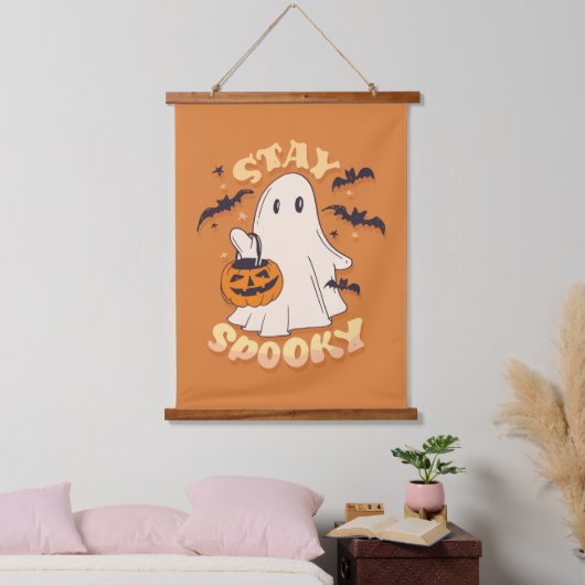 Blijf Spooky Ghost Hangend Wandkleed (Slaapkamer)