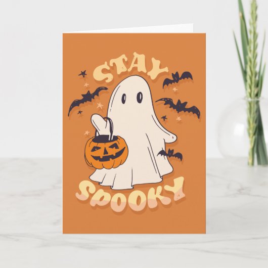 Blijf Spooky Ghost Kaart (Voorkant)