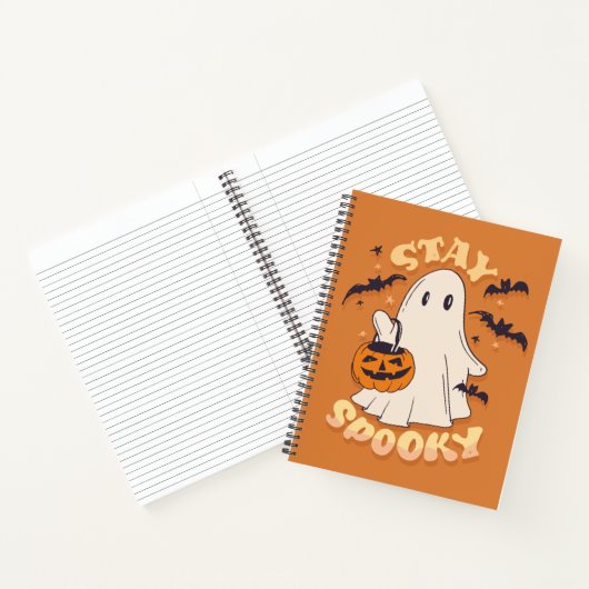 Blijf Spooky Ghost Notitieboek (Binnen)