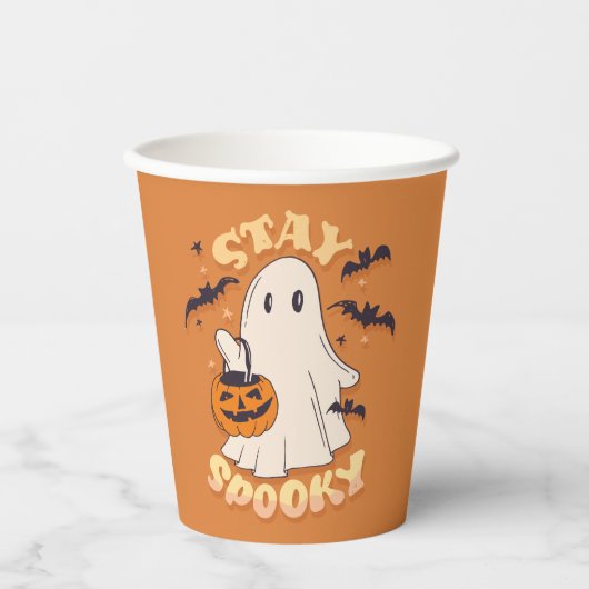 Blijf Spooky Ghost Papieren Bekers (Voorkant)