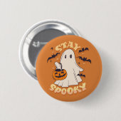 Blijf Spooky Ghost Ronde Button 5,7 Cm (Voorkant /achterkant)