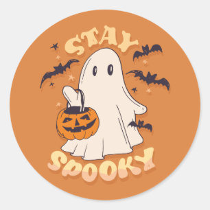 Blijf Spooky Ghost Ronde Sticker