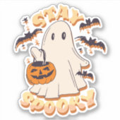 Blijf Spooky Ghost Sticker (Voorkant)