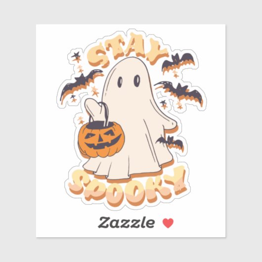 Blijf Spooky Ghost Sticker (Vel)