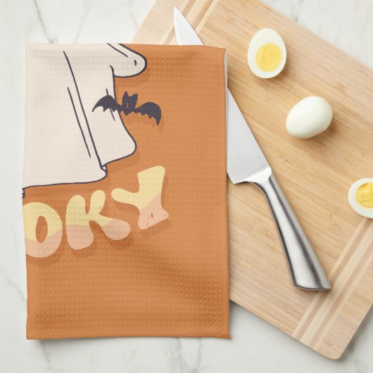 Blijf Spooky Ghost Theedoek (Quarter Fold)