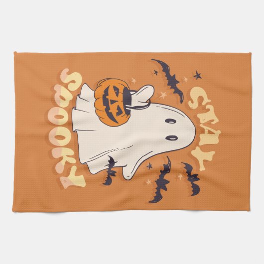 Blijf Spooky Ghost Theedoek (Horizontaal)