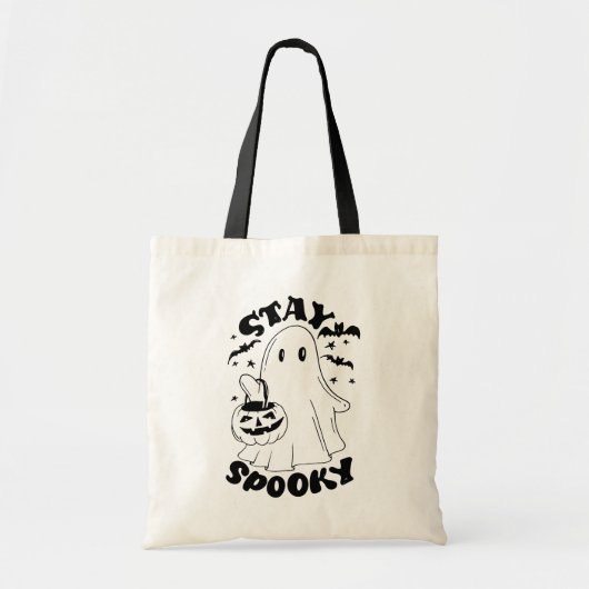 Blijf Spooky Ghost Tote Bag (Voorkant)