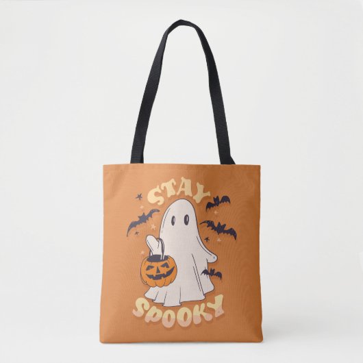 Blijf Spooky Ghost Tote Bag (Voorkant)