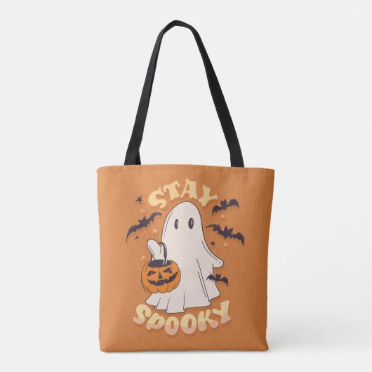 Blijf Spooky Ghost Tote Bag (Achterkant)