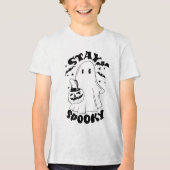 Blijf Spooky Ghost Tri-Blend Shirt (Voorkant)