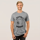 Blijf Spooky Ghost Tri-Blend Shirt (Voorkant volledig)